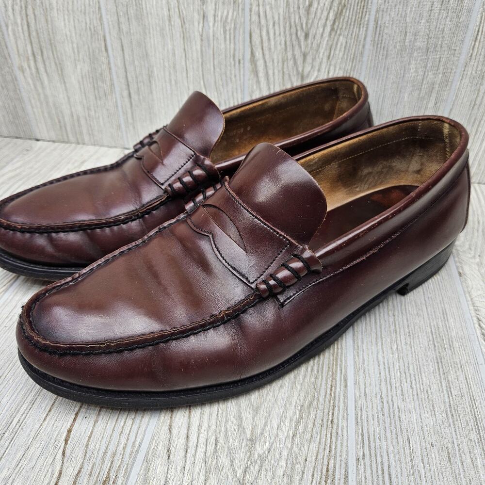 Florsheim Shoes Mens Size 9 Burgundy Penny Loafers Leather Slip On Dress Classic